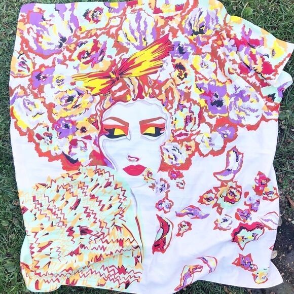 Amanda Blu Multicolor Scarf Woman’s Visage Large - Picture 1 of 6